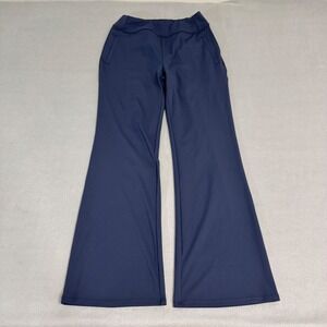 Halara Pants Womens Small Navy Wide Leg Stretch Travel Office Casual Flare